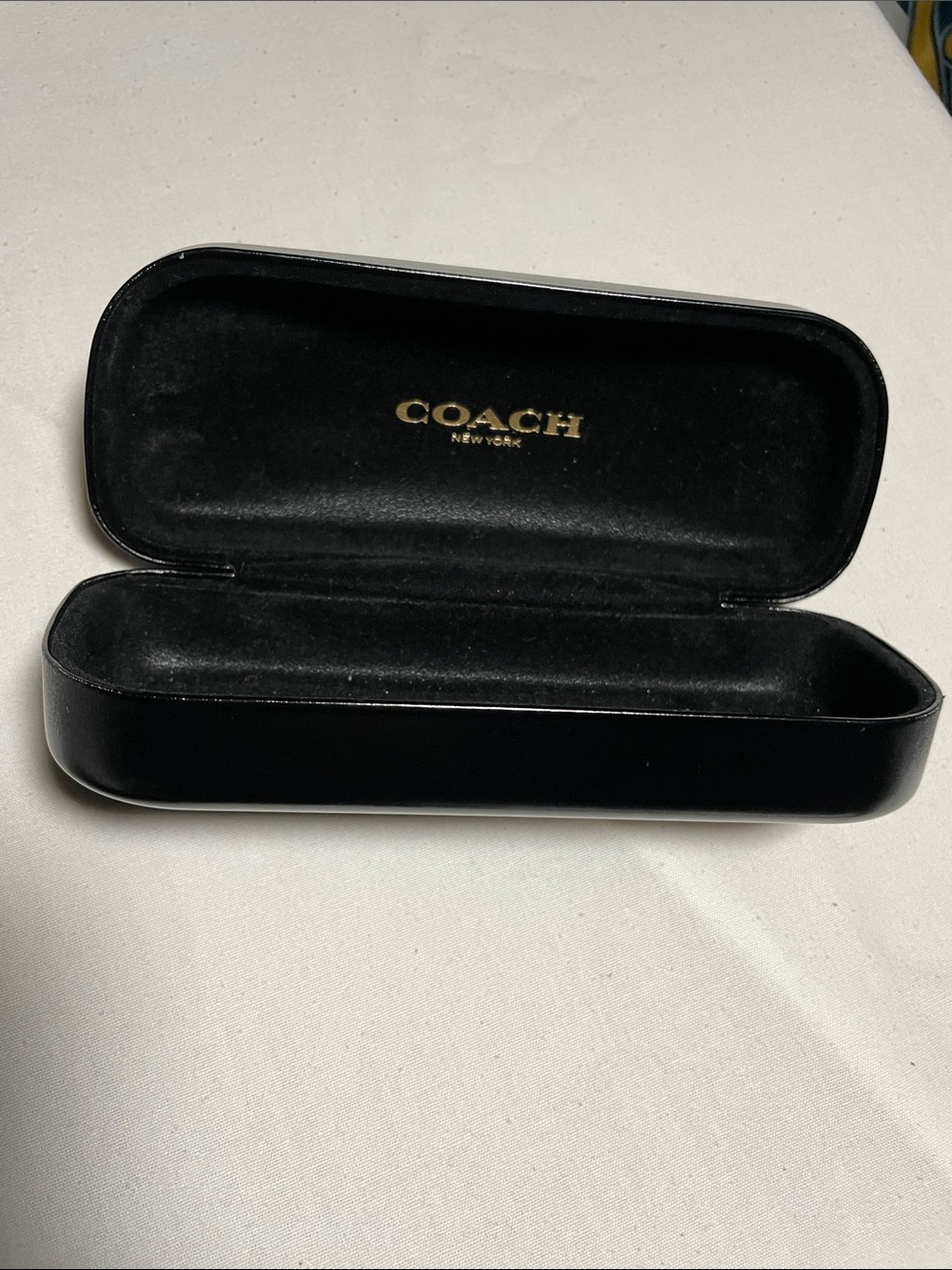 Coach Black Eyewear Case with Gold Logo
